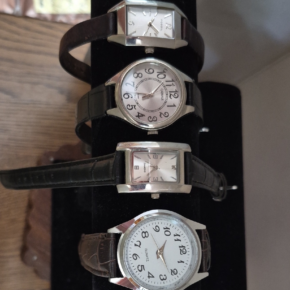 Elegant Silver Ladies Watches Lot Of 4 Not Tested & Not Working.